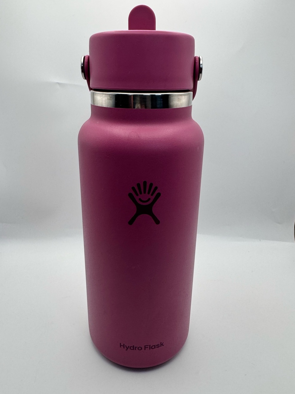 Hydro Flask 32 oz. Wide Mouth Bottle with Flex Straw Cap Pink Magenta insulated